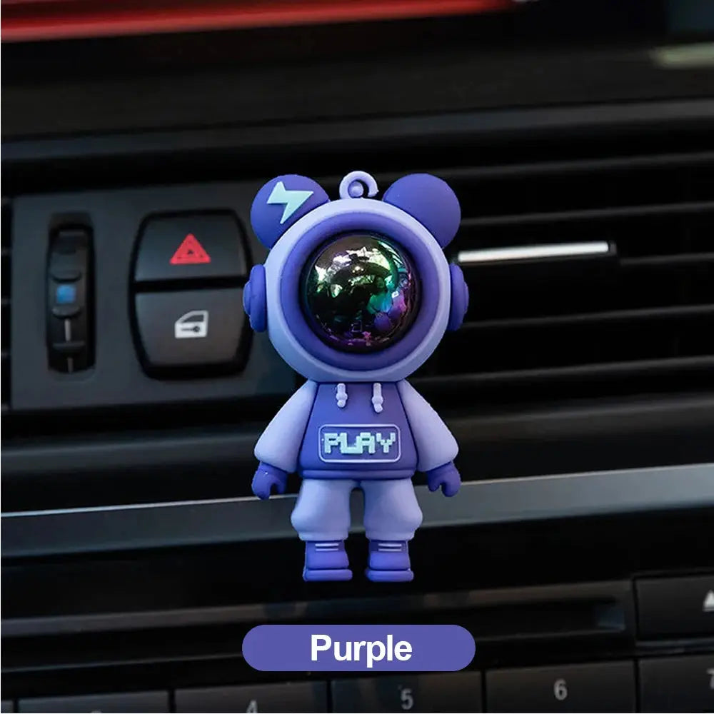 Clip Parfumé Voiture Astronaute – Grille Aération, Aromathérapie, 4 Coloris TechVisio