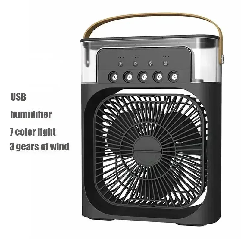 3 In 1 New Fan AIr Conditioner Household Small Air Cooler LED Night Light Portable Humidifier Air Adjustment Fan Office Home Fan TechVisio