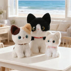 Cute Sitting Pose Kitten Plush Toys Soft Fluffy Cartoon Pet Cat Doll Lovely Office Desktop Decor Funny Gift To Family Accompany TechVisio