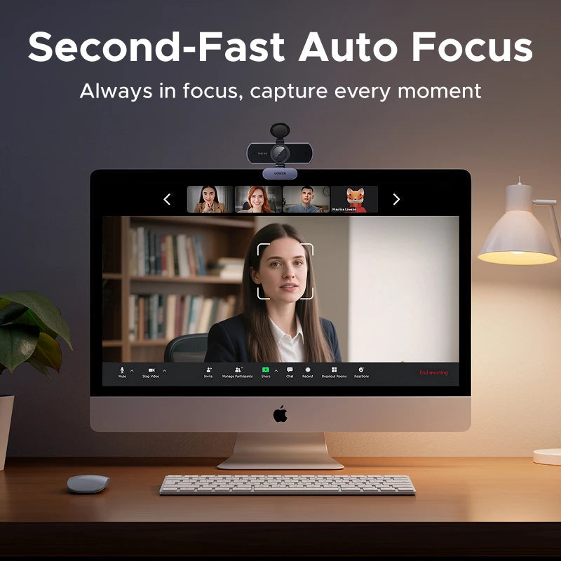 UGREEN 4K FHD 1080P Webcam 8MP for PC, PDAF Auto Focus, Dual AI Noise-Cancelling Mics, Web cam Camera for Zoom/Teams/Google Meet TechVisio