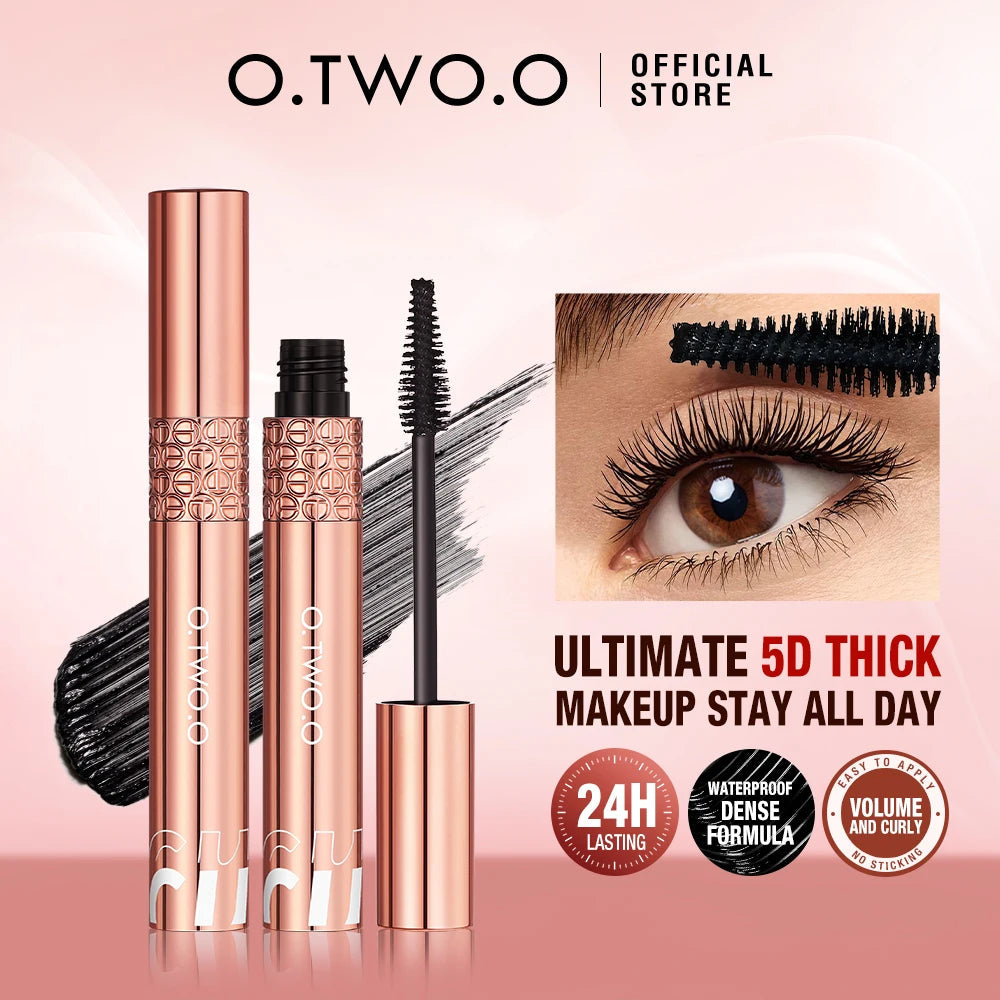 O.TWO.O Mascara Waterproof 4D Silk Fiber Curling Volume Lashes Thick Lengthening  Nourish Eyelash Extension High Quality Makeup TechVisio