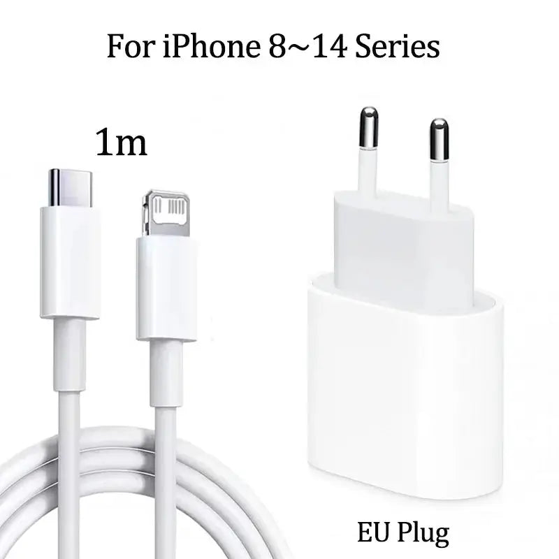 Chargeur iPhone 20W USB-C KEAI – Charge Rapide + Câble Inclus TechVisio