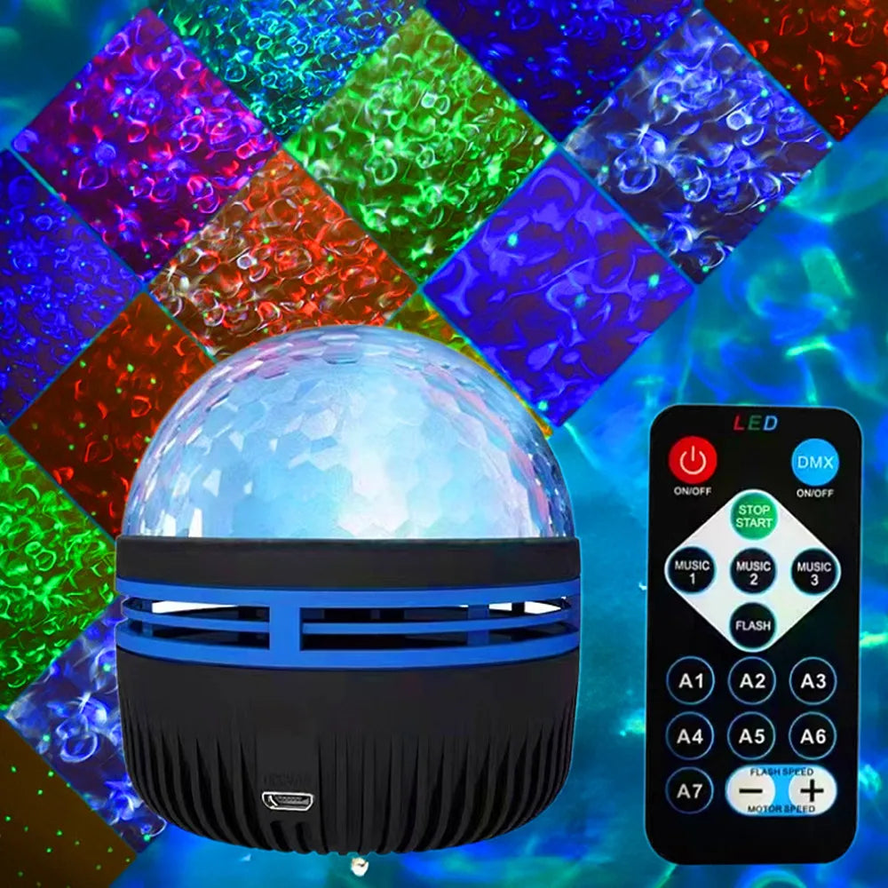 LED Starry Galaxy Projector Light RGB Smart Remote Control Star Aurora Lamp KTV USB for Home Room Camping Wedding Decorations TechVisio
