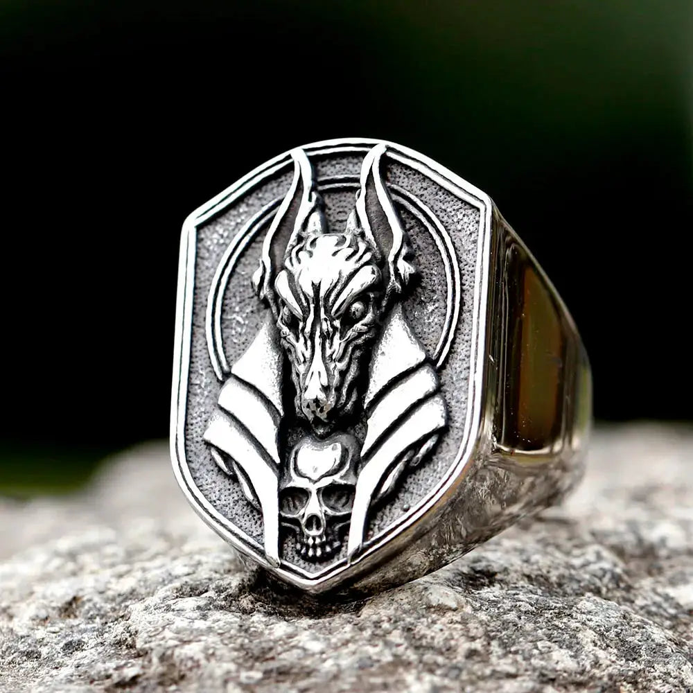 Bague Anubis Dieu Égyptien Vikingar Lin