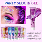 10 piece body glitter gel, carnival face glitter cosmetics suitable for women, shiny thick hair glitter, carnival accessories fo TechVisio