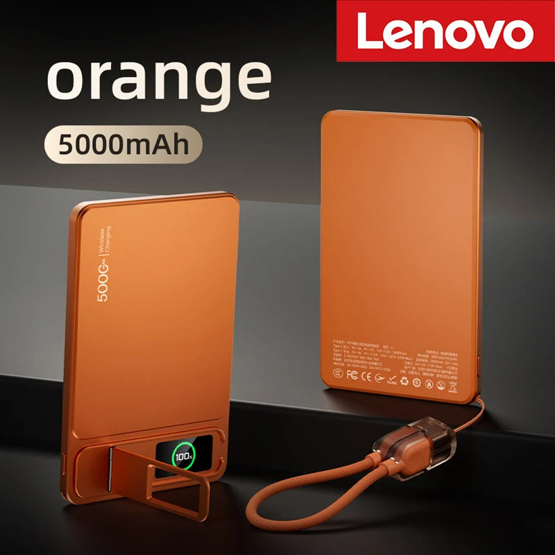 Lenovo 500000mAh Magnetic Power Bank Wireless Super Fast Charging External Battery for Magsafe Powerbank for iPhone 17/16/15/14 TechVisio