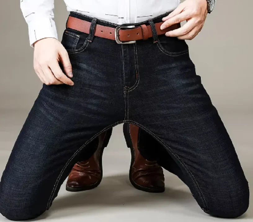 2025 New Business Men's Jeans Casual Comfortable Straight Stretch Fashion male Classic Premium Blue Black Denim trousers TechVisio