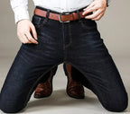 2025 New Business Men's Jeans Casual Comfortable Straight Stretch Fashion male Classic Premium Blue Black Denim trousers TechVisio