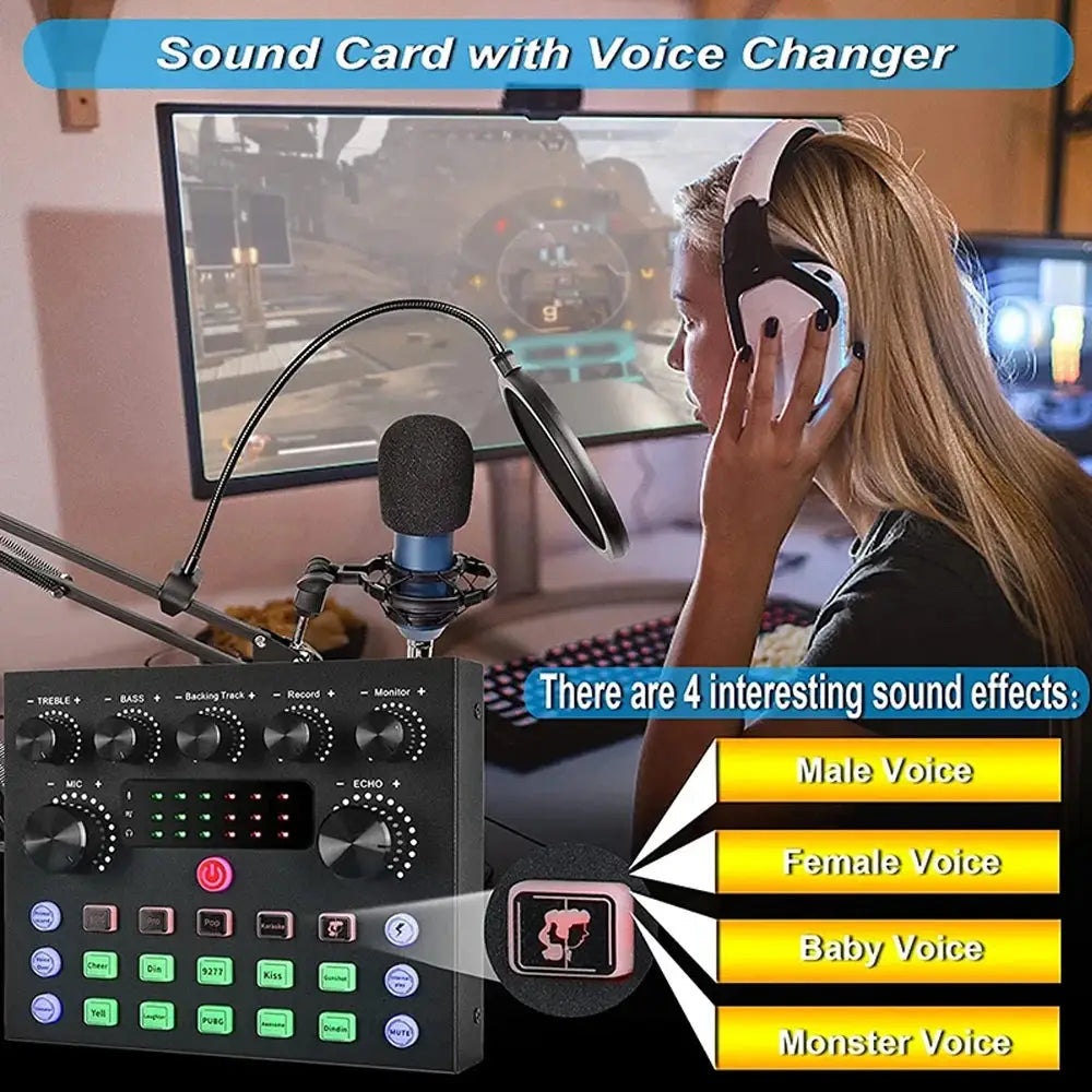 Kit Streaming V8S – Carte Son Double DSP | Micro BM-800 | BT 5.0 TechVisio