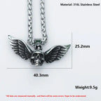 Pendentif Crâne Ailes d’Ange Vikingar Lin