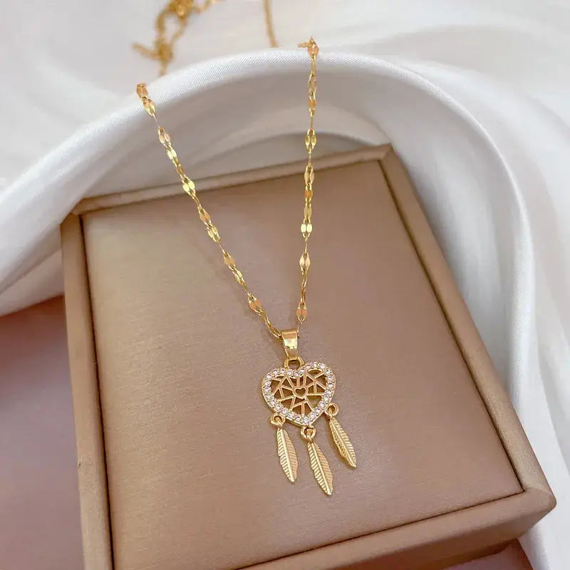 Collier  Zircon Doré ZAKOL