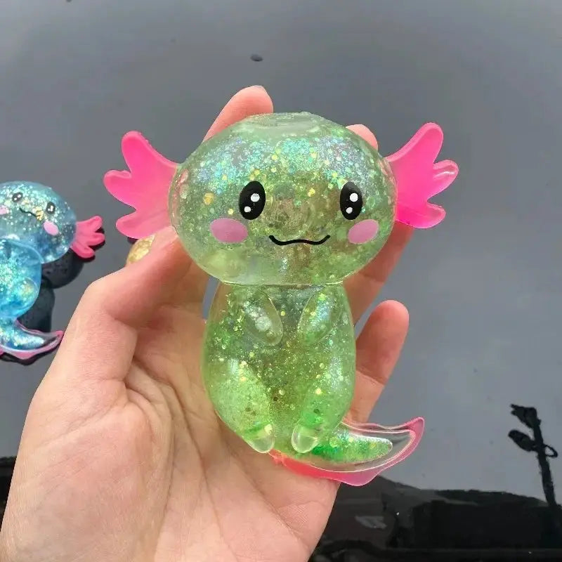 Squishy Axolotl Anti-Stress Slow-Rising – TPE Ultra-Doux, ASMR, 4 Coloris TechVisio