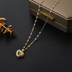 Collier Pendentif Cœur Cristal Acier – Style Coréen Femme Tendance Marisa