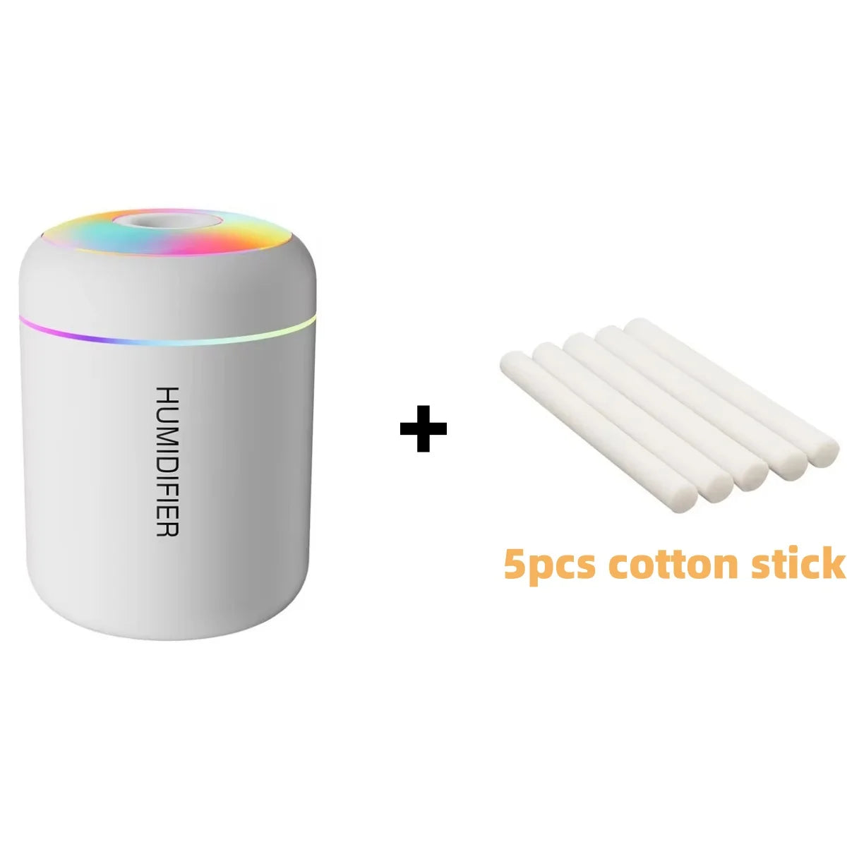 Mini Humidificateur USB Aromathérapie 180ml – Silencieux, Noir & Blanc