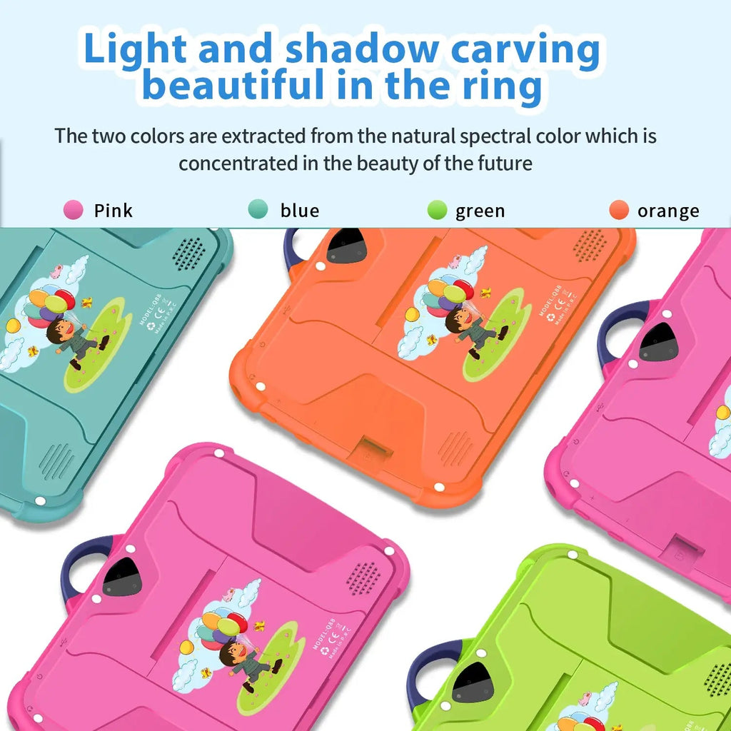 7 Inch Kids Tablet PC with Android 13 Quad Core 4GB RAM 64GB ROM Educational Learning Children's Favorite Cheap Simple Design TechVisio