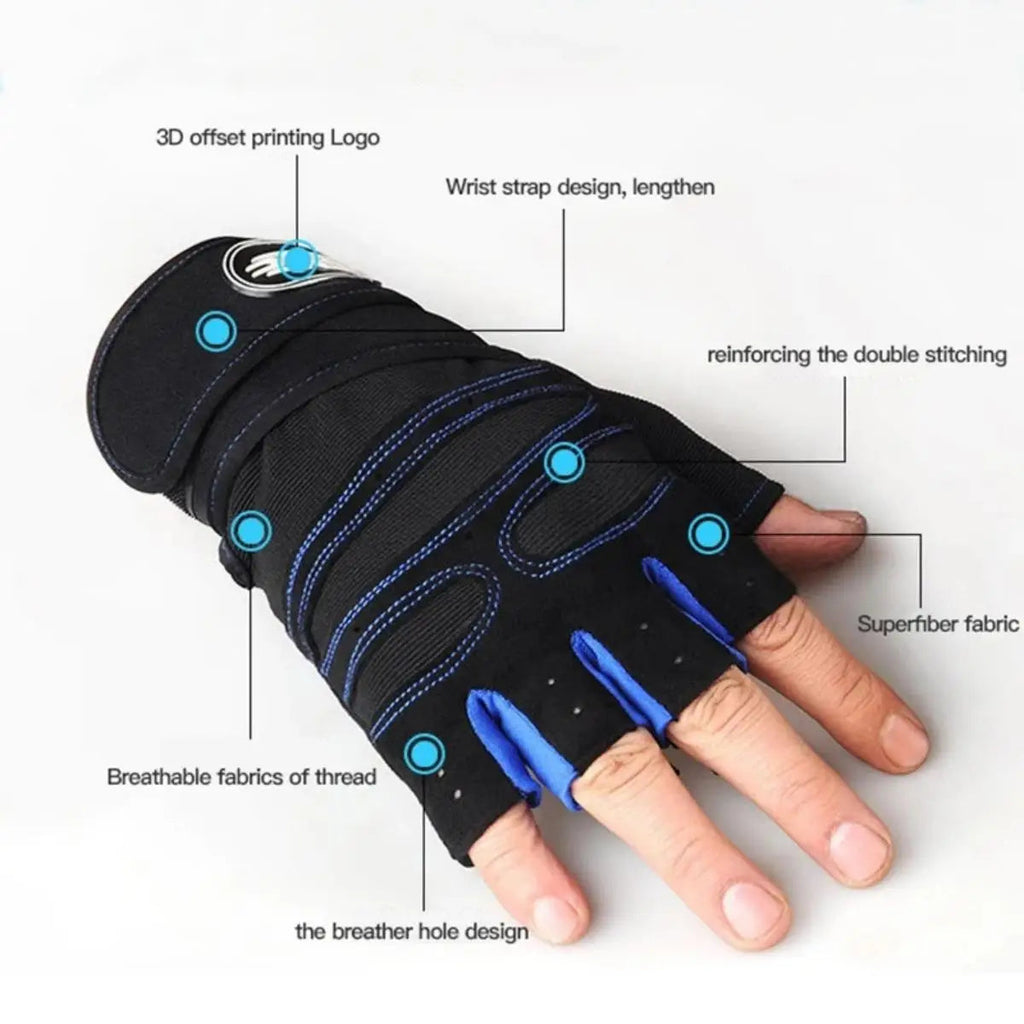 Gym Gloves for Men Women Fitness Weight Lifting Wristband Gloves Body Building Training Sports Exercise Cycling Glove Shockproof TechVisio