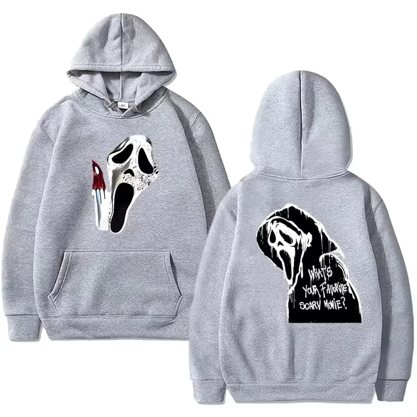 2025 New in gothic Double Sided printed streetwear Men women VI Ghostface Graphic Hoodie Unisex Fleece Long sleeve Sweatshirts TechVisio