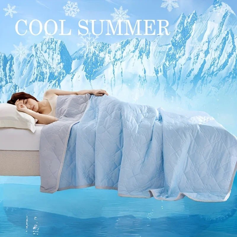 Large Cooling Blanket for SleepersDual-Sided Soft&Lightweight Summer Bedding,100% Polyester Woven Quilted Throw,Machine Washable TechVisio