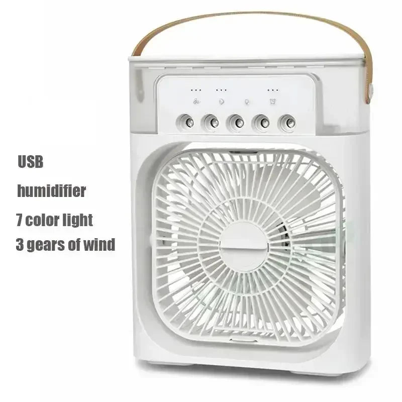 3 In 1 New Fan AIr Conditioner Household Small Air Cooler LED Night Light Portable Humidifier Air Adjustment Fan Office Home Fan TechVisio