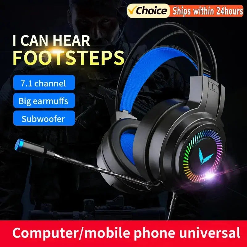 LEEDOAR G60 – Casque Gaming Surround 7.1 Micro 360° LED TechVisio
