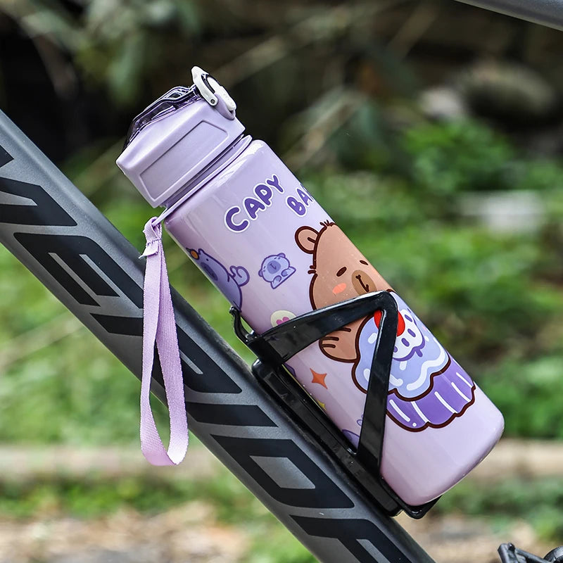 Gourde Capybara 750ml – Paille, Portable, Outdoor