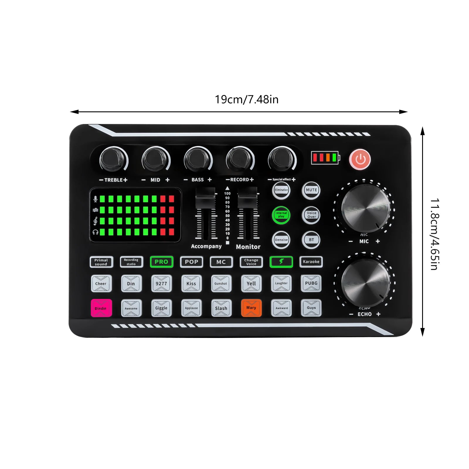 F998 Sound Card - Bluetooth Mixer | 16 Effects | Voice Changer