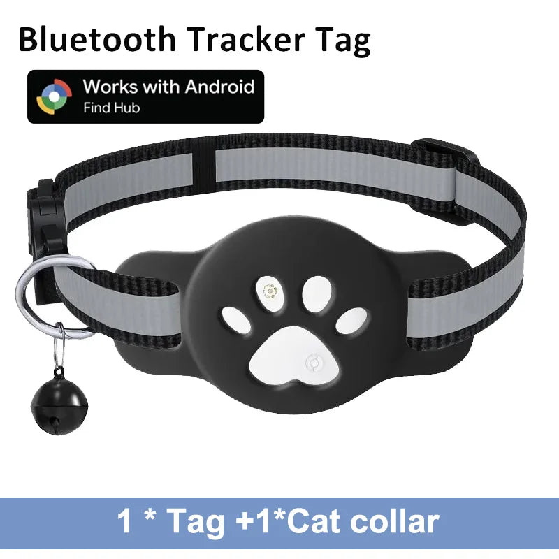 Bluetooth Tracker Compatible with Google Find My (Android Only), Tracker for Pets, Cat Location Tracker with Holder, Cat Collar TechVisio