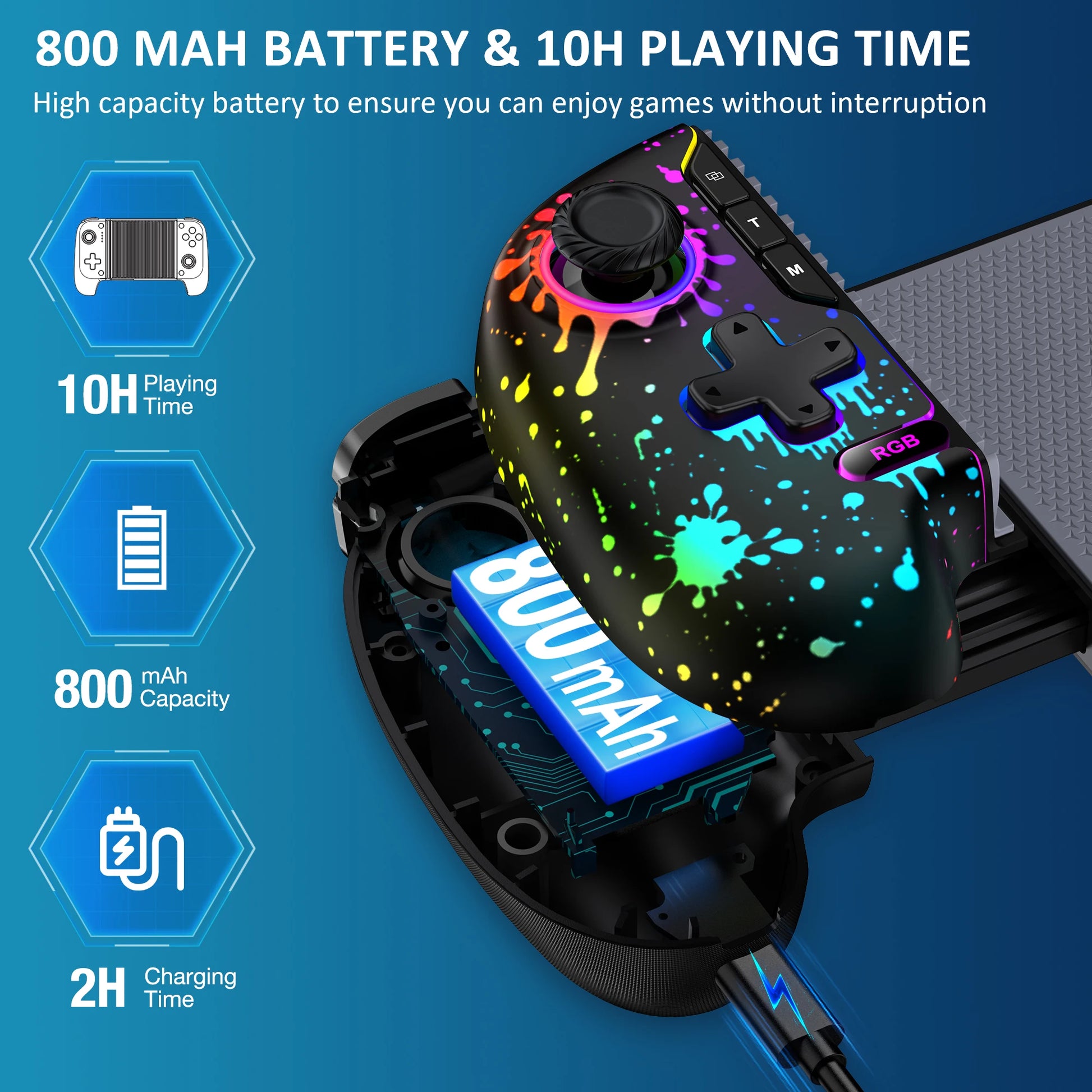 Manette Mobile Gaming BEBONCOOL – Hall Effect | Bluetooth | RGB | iPhone & Android