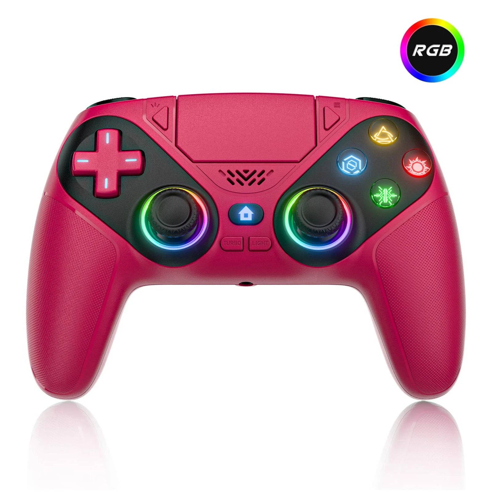 Gamromb kabelloser RGB PS5/PC-Controller – 6-Achsen-Gyroskop, Anti-Drift, Turbo, Makro