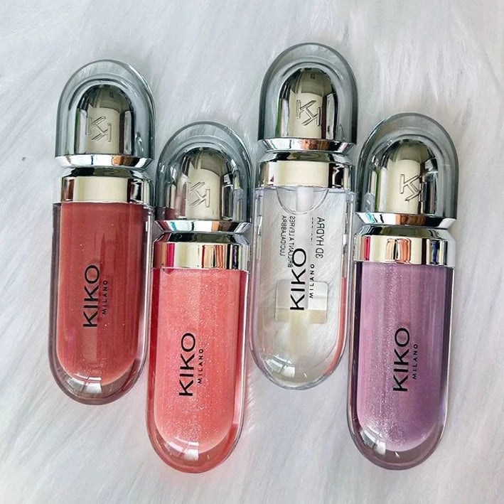 Original Kiko 3D Mirror Lip Glaze Waterproof Non Fading and Non Stick Cup Gentle Bean Paste Color Fine Shiny Point Charm Red TechVisio