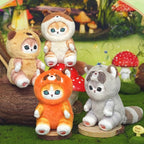 Cute Cat Disguised as a Long-Tailed Animal Plush Keychain Pendant Small Doll Gift Soft Keyring for Animal Lovers TechVisio
