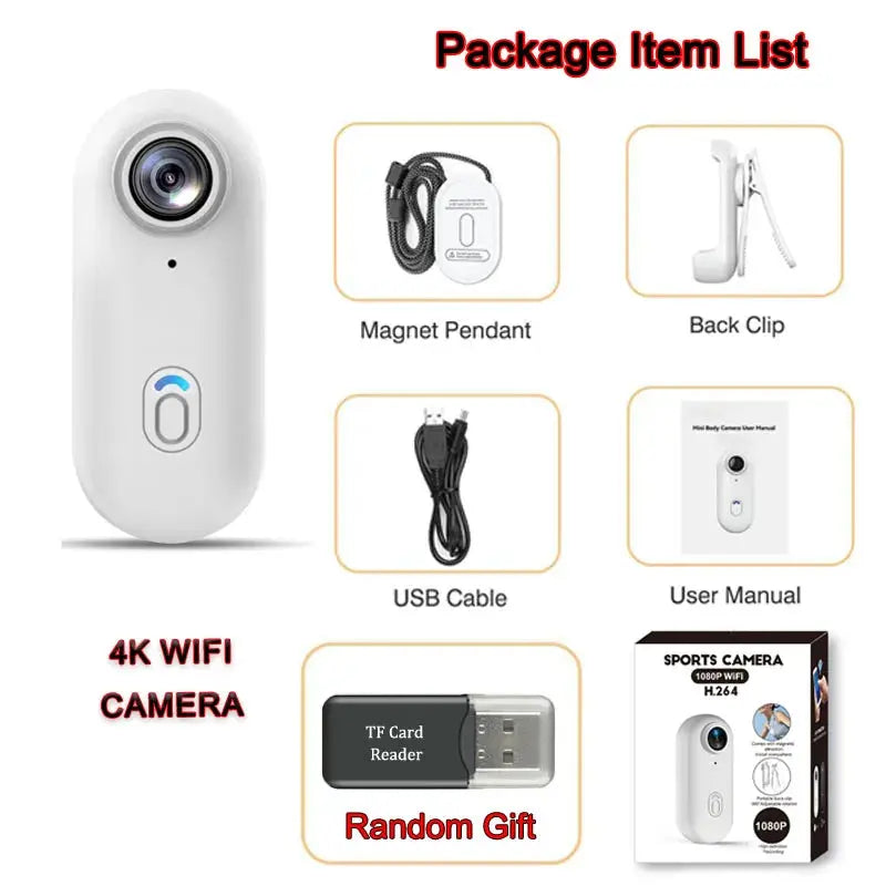 Mini Caméra 4K JETO H88 – WiFi, Clip Magnétique, 120min Autonomie, Sport & Vlog TechVisio