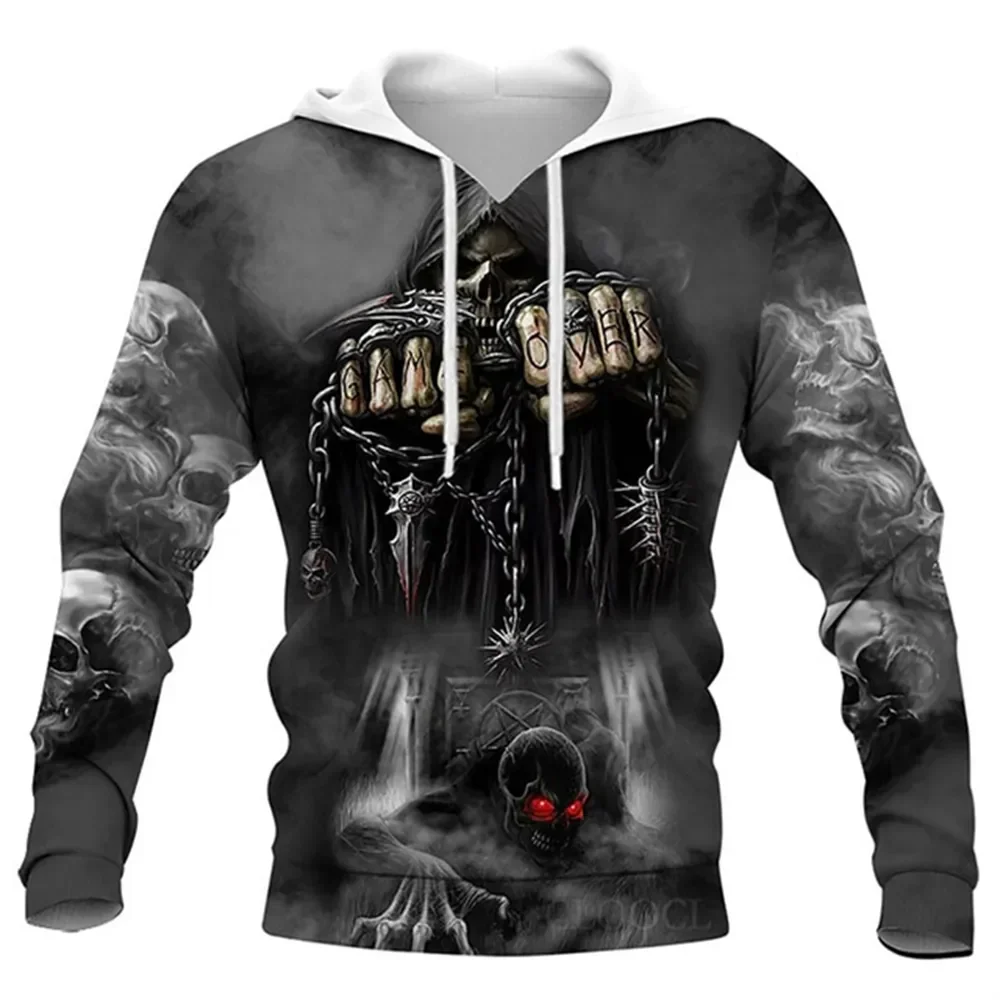 Vintage Skull 3D Print Hoodie Men/Women Casual Fashion Hoodies 2026 Pullover Sweatshirts Oversized Unisex Men Coat TechVisio