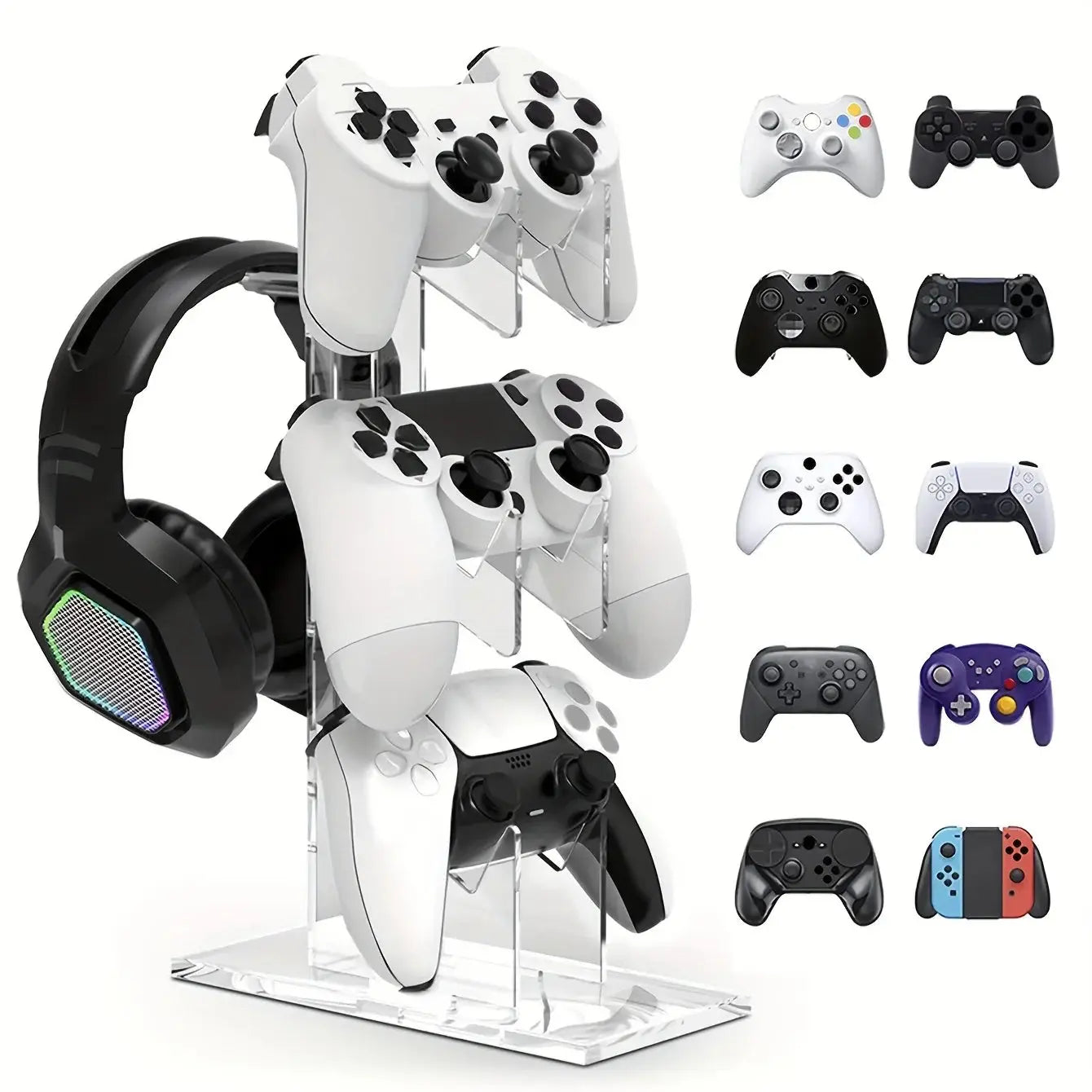 Support Manette & Casque Gaming LOKPAD – 3 Niveaux | PS5 PS4 | 4 Coloris TechVisio