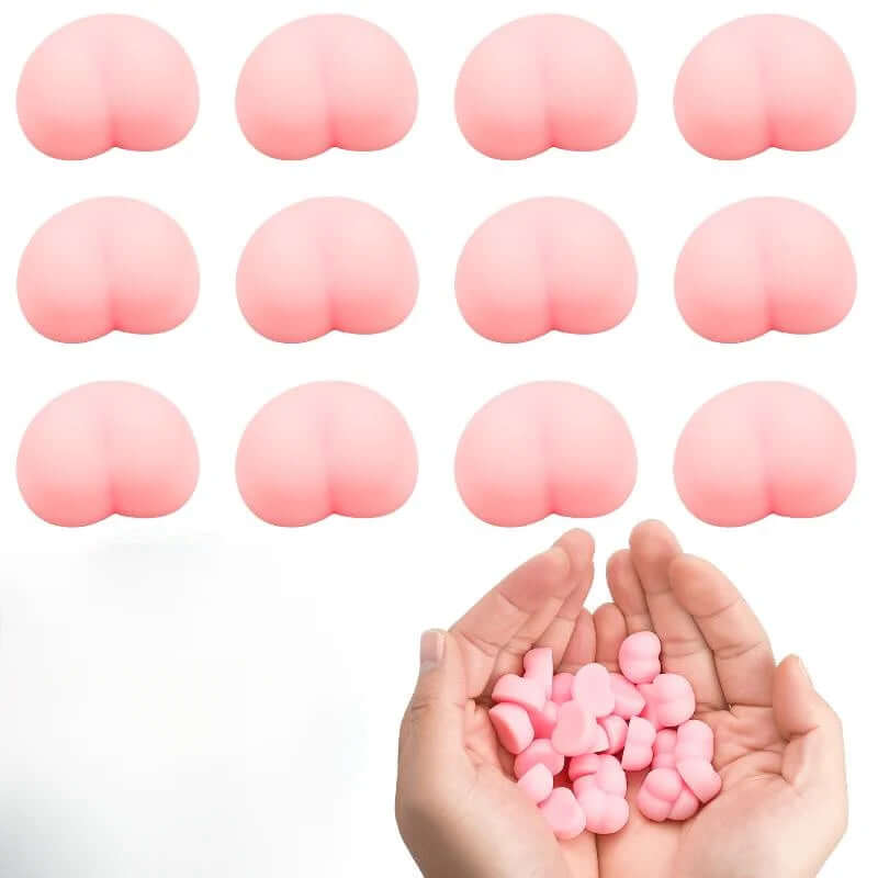 10Pcs Fun Noctilucent Butt Mochi Squeeze Stereo Relieve Stress Peach Bum Sticker Mobile Phone Decoration Accessories Toy TechVisio