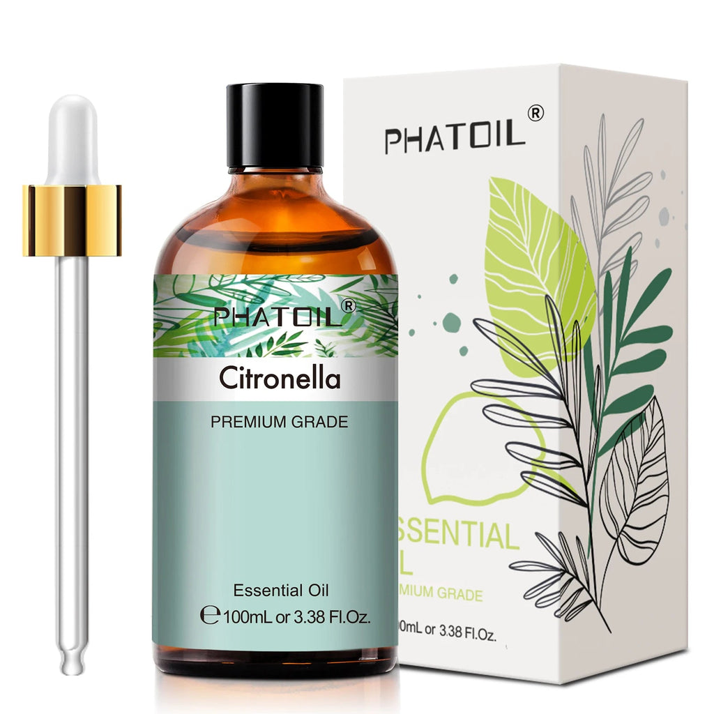 PHATOIL 100ml Pure Natural Essential Oils For Diffuser Candle Making Lavender Jasmine Vanilla Eucalyptus Aroma Essential Oil TechVisio