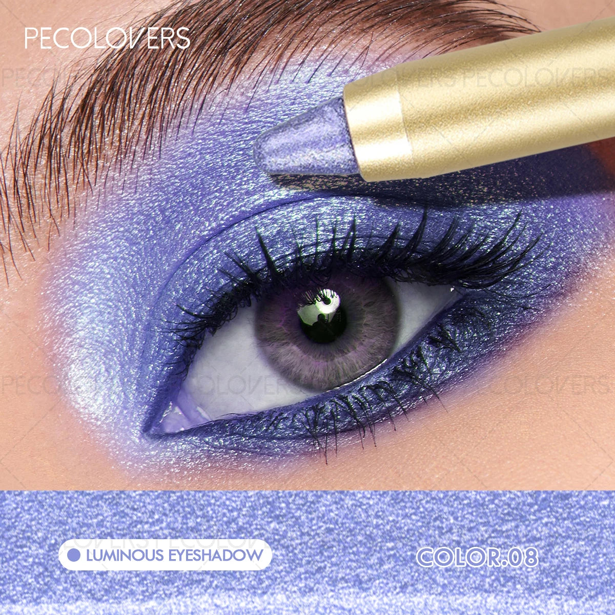 1 Pc Shimmer Eyeshadow Stick, Dual-ended Eyeshadow Pen, with Brush, Eye-catching Eye Makeup High Color Rendering, Concert Makeup TechVisio