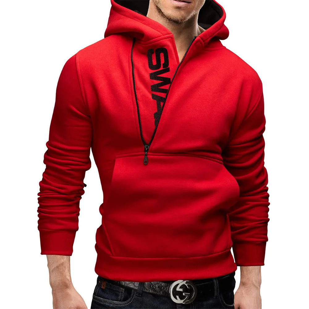 Men's Full Zip Hoodie Jacket Hooded Plain Pocket Sports Outdoor Daily Sports Hot Stamping Designer Basic Casual Sweatshirts TechVisio