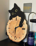 Cartoon Cat Wall Clock Creative Cat Tail Swing Wall Clock Quartz Mute Wall Clock Home Decoration Living Room Bedroom Decoration TechVisio