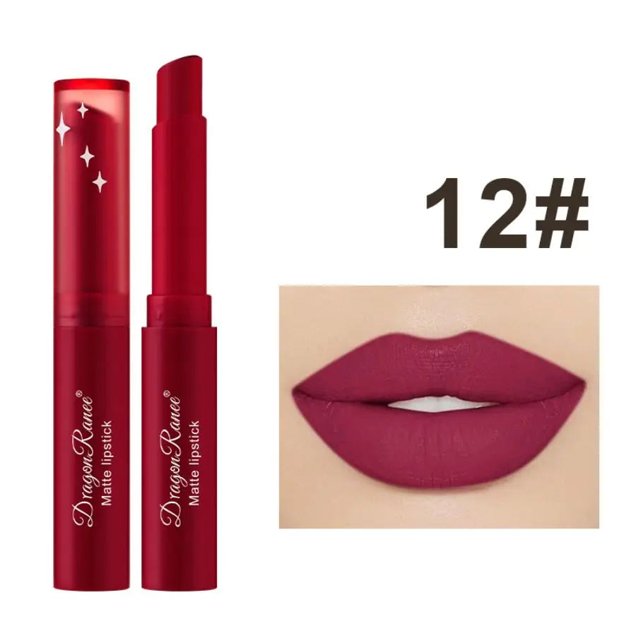 Rouge à Lèvres Mat Velours Waterproof – 12 Teintes TechVisio