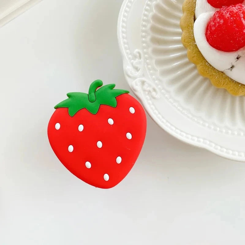 Support Grip Fraise Kawaii – Anneau Pliable | iPhone Android | 10 Coloris