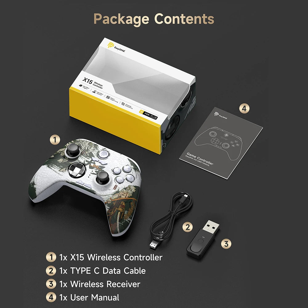 EasySMX X15 WuKong Gaming Controller – Hall-Effekt | 30h | RGB | PC Switch