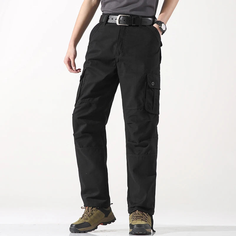 Male Cargo Pants Tactical Cotton Overalls Outdoor Utility Work Trousers Relaxed Fit Big Size Hombre Clothing TechVisio