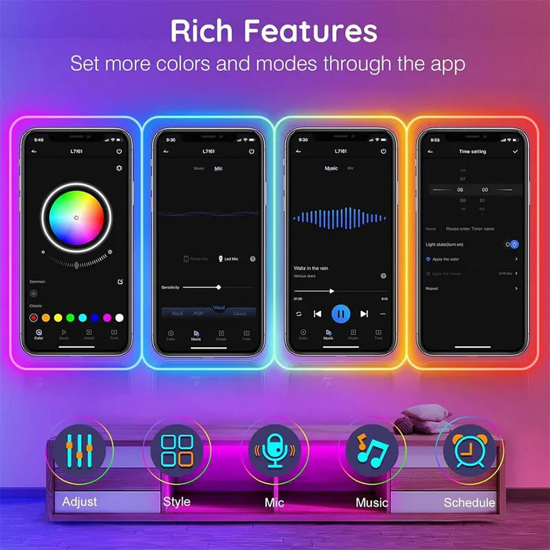 LED Neonband RGB Bluetooth 24V – IP67 | 5M-30M | Musiksynchronisation | Innen/Außen
