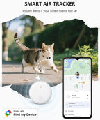 Bluetooth Tracker Compatible with Google Find My (Android Only), Tracker for Pets, Cat Location Tracker with Holder, Cat Collar TechVisio