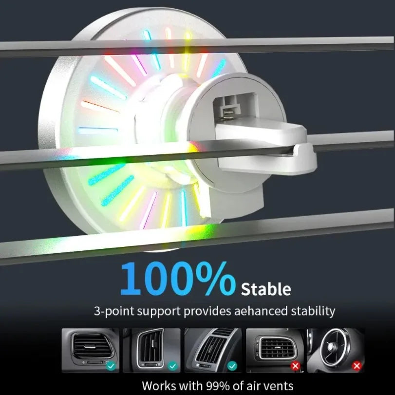 Support Voiture VIKEFON RGB – MagSafe | Sans Fil | 360° | iPhone 12-16