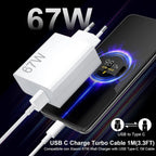 67W 6A Turbo Fast USB Charger For Xiaomi 12 13 14 15 17 Pro Redmi Note 11 12 13 14 Pro POCO X5 X6 X7 Type C Quick Charging Cable TechVisio
