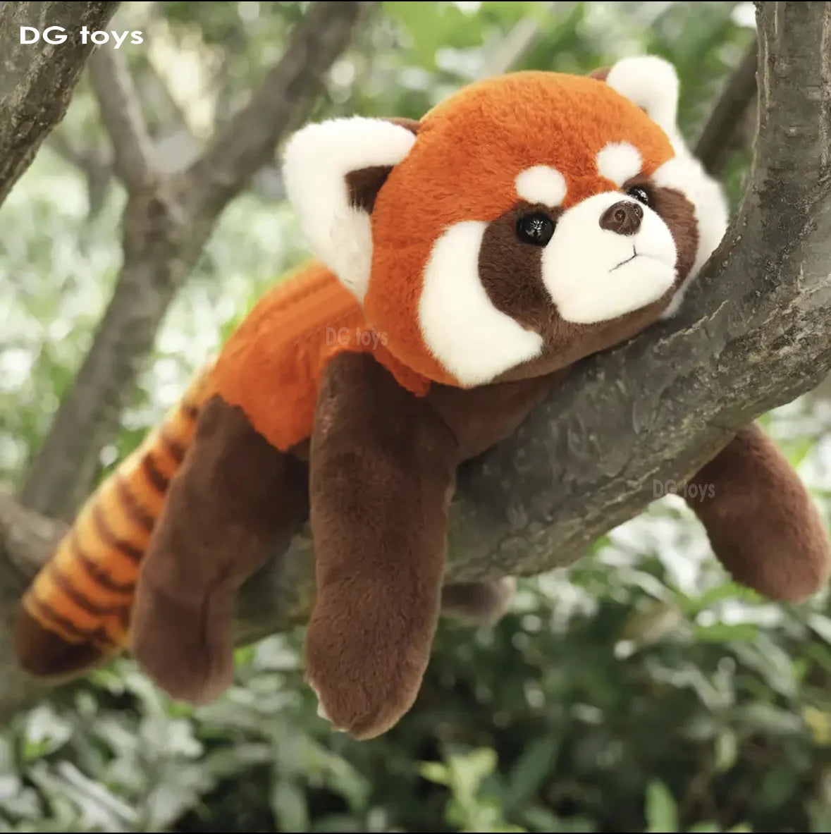 Peluche Panda Roux Réaliste – 3 Poses, 40 à 80cm