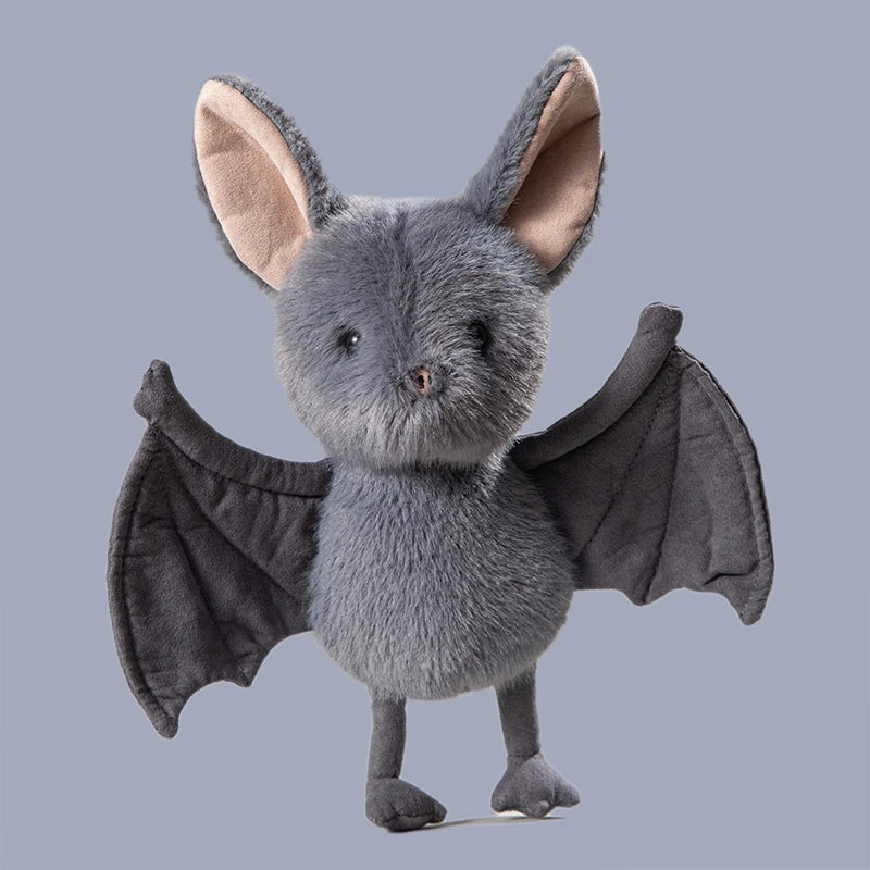 New 26cm Kawaii Hanging Bat Plush Toy Grey Broox Stuffed Animal Doll Cartoon Soft Bat Plushies Home Decor Birthday Gifts Girl TechVisio