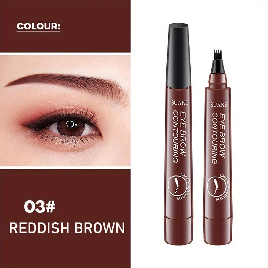 Waterproof Eyebrow Pen, Microblading Eyebrow Pencil With 4 Split Head, Natural Looking Brows Makeup ( 5 Colors) TechVisio